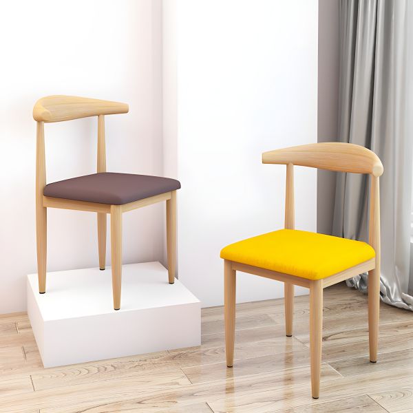 MFurn Scandinavian Dining Chair – PU Leather Upholstered Seat with Steel Frame