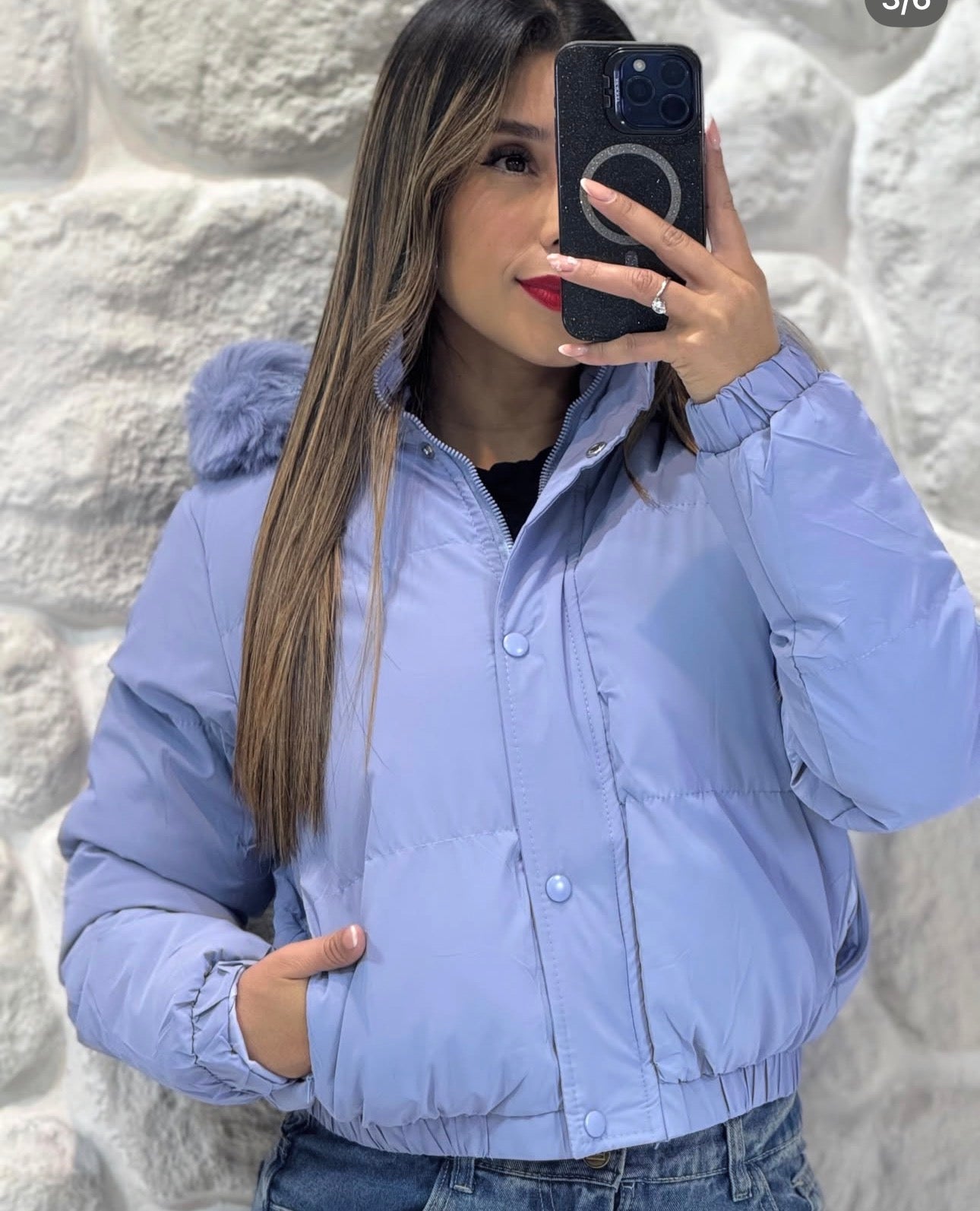 Ladies Hooded Cropped Puffer Jacket-Various Colours