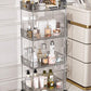 Transparent Rolling Utility Cart With Handle, Multifunctional Plastic Trolley, Bathroom Multi-layer Storage Rack, Bathroom Shelves With Wheels, Cosmetic Cart.