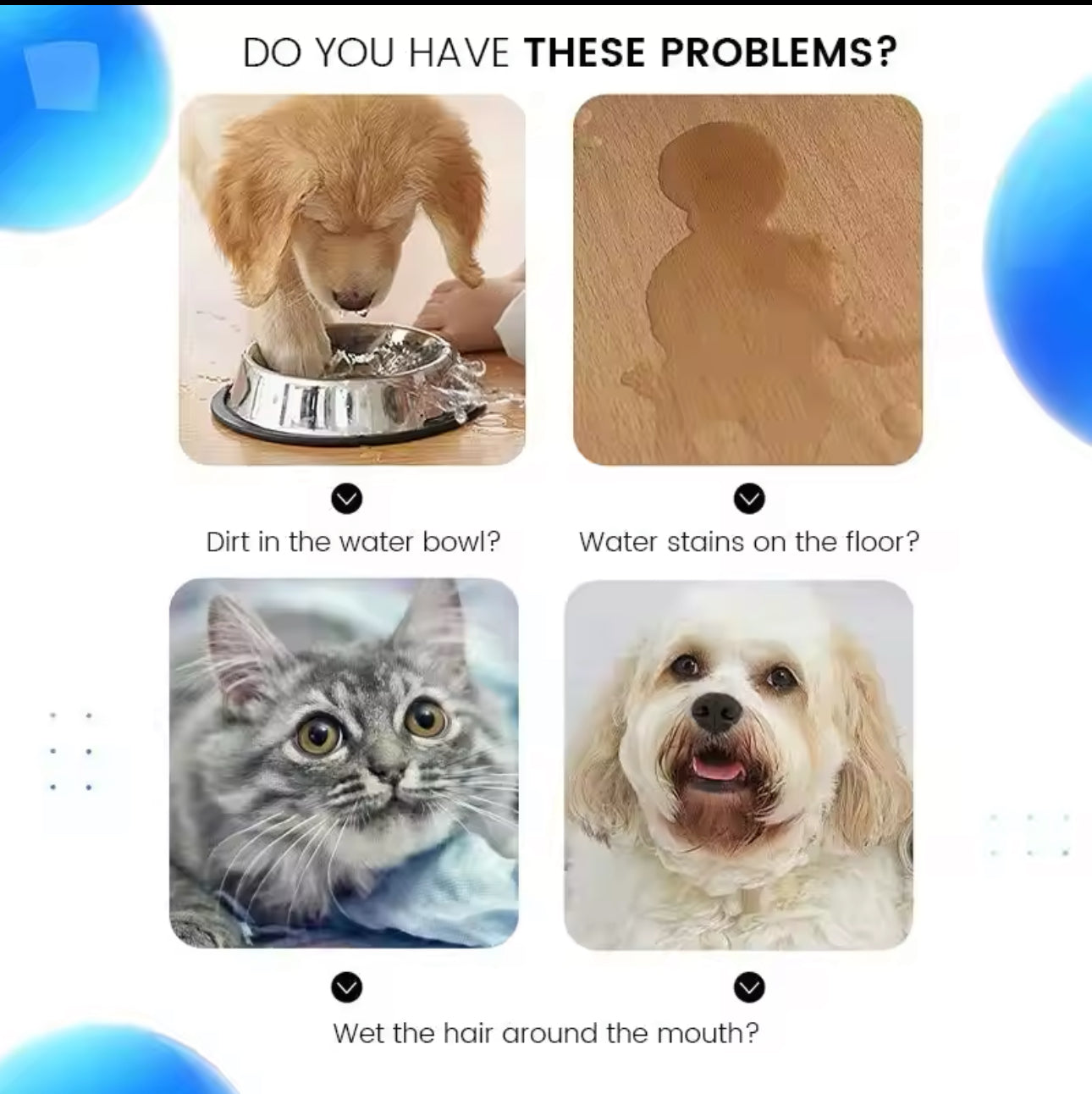 Pet Dog/Cat Water Drinking Bowl Slow Water Feeder No Spill Anti-Overflow