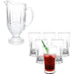 MHome 7pc Crystal Water Jug Set – Glass Pitcher with 6 Tumblers