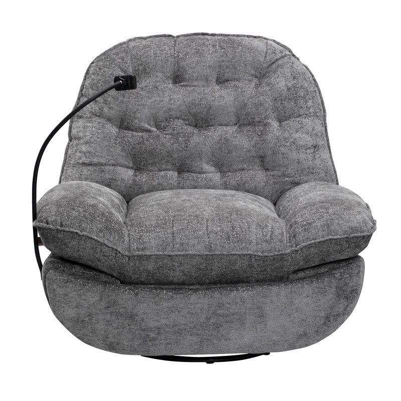 MHome Swivel Rocker Recliner Chair with Adjustable Backrest Footrest