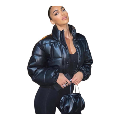 Ladies Faux Short Puffer Jacket