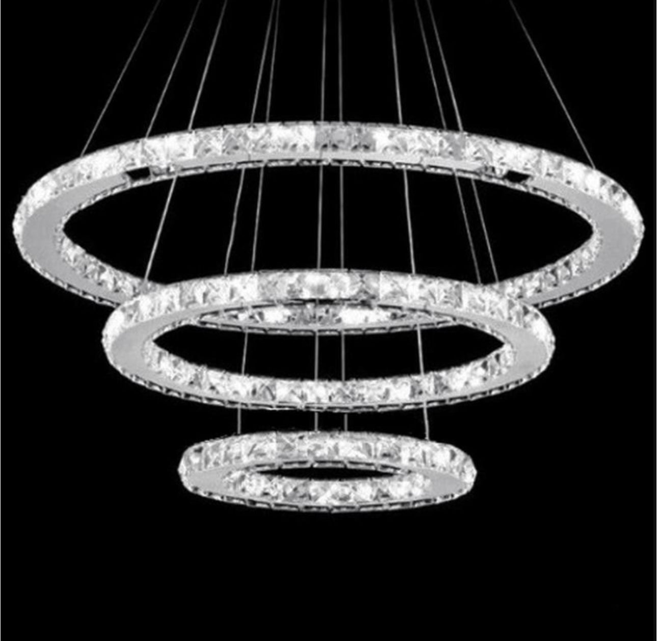 Crystal Chandelier Light Three Rings