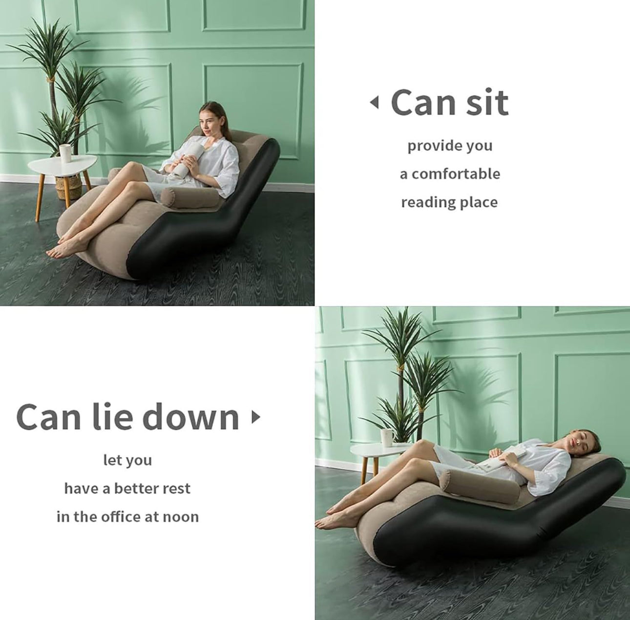 New Design Inflatable Flocking Seat with armrest / Lazy Sofa plus FREE PUMP