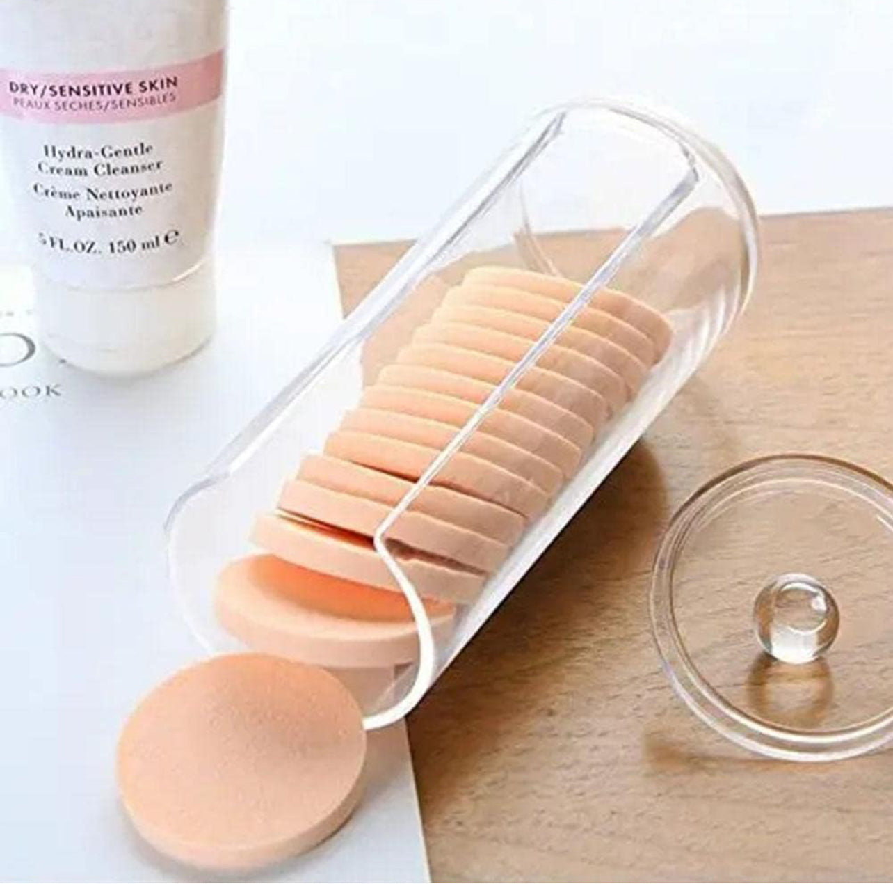 Acrylic Organizer Box Makeup Organiser Cotton Pads Cosmetic Dispenser Q-tip Box Storage Swabs Container Makeup