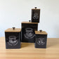 MHome Set of 4 Condiments Canisters Tea,Coffee Sugar & Biscuits-Various Colours