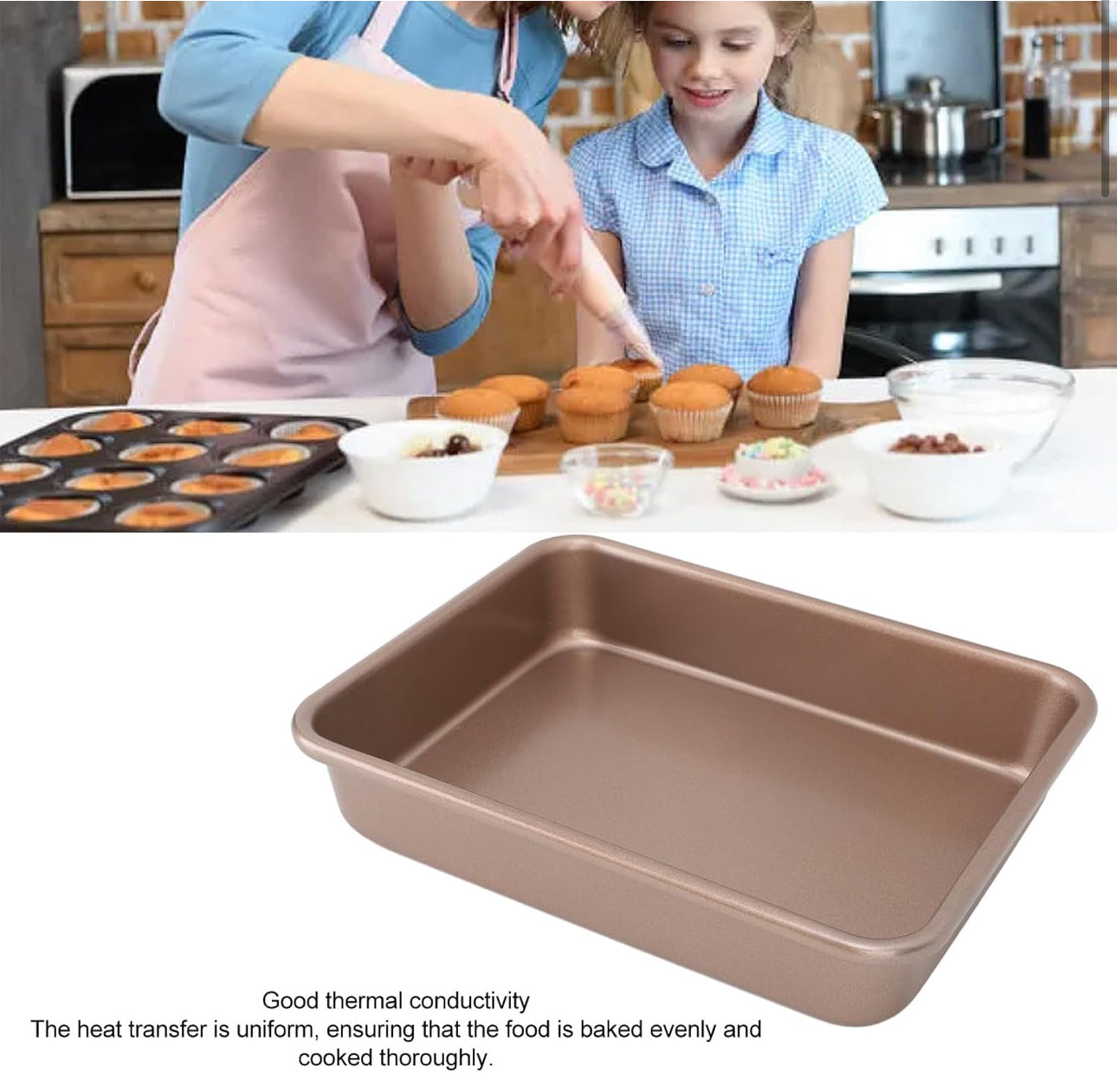 MHome Carbon Steel Baking Sheet Tray Small ,Medium,Non Stick Oven Pan, Multi Functionality, Excellent Heat Conductivity