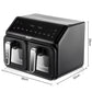 RAF Two Pan Digital Air Fryer 2200W - 9L Capacity, Dual Cooking Baskets, 9 Cooking Programs, Oil-Free Professional Air Fryer