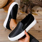 Ladies Faux Leather Slip-On Sneakers-Various Colours