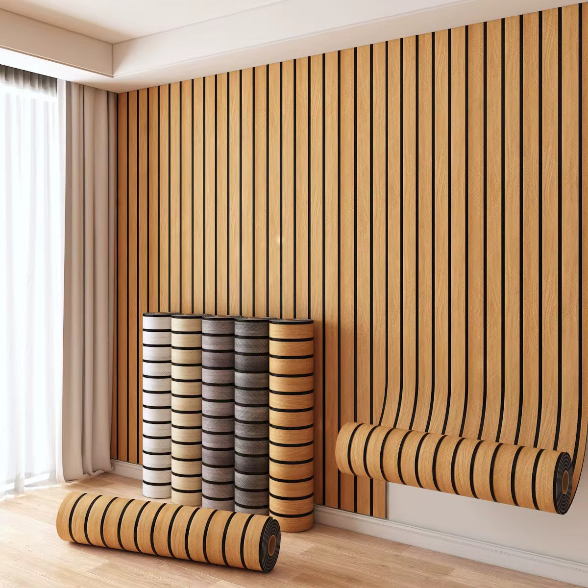 MHome 3D Wood Grain Self-Adhesive Wallpaper – Waterproof Wall Décor