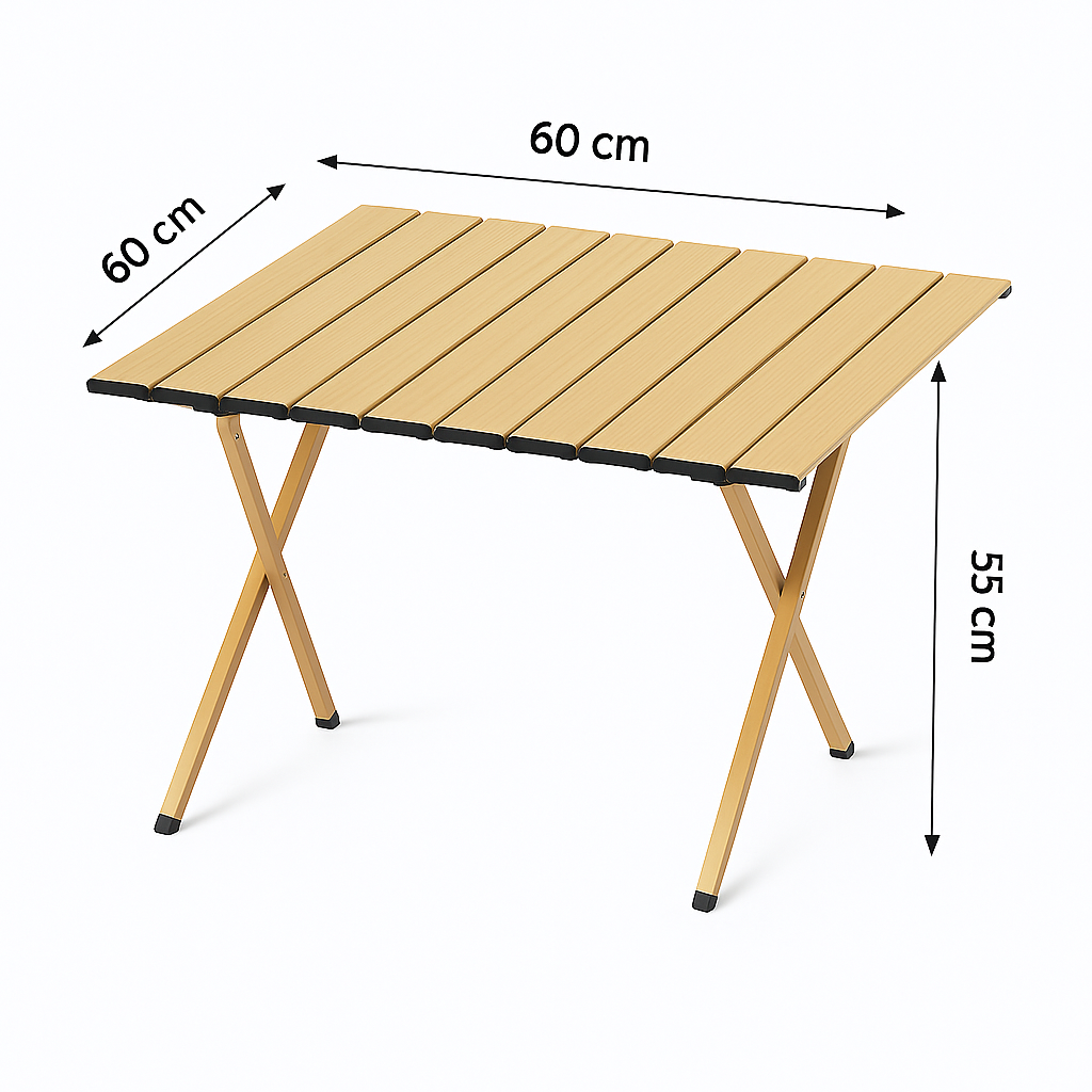 MFurn Wood Grain Outdoor Folding Table – Portable Camping & Picnic Table