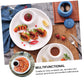 MHome Ceramic Plate Set Divided Serving Dish Restaurant Salad Plate Home Tableware Food Serving White 9.8inch