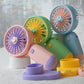 Mini Fan With Mobile Phone Holder USB Charging-Various Colours