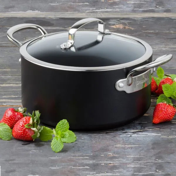 Greenpan Barcelona Black Ceramic Non-Stick Casserole With Lid 20cm