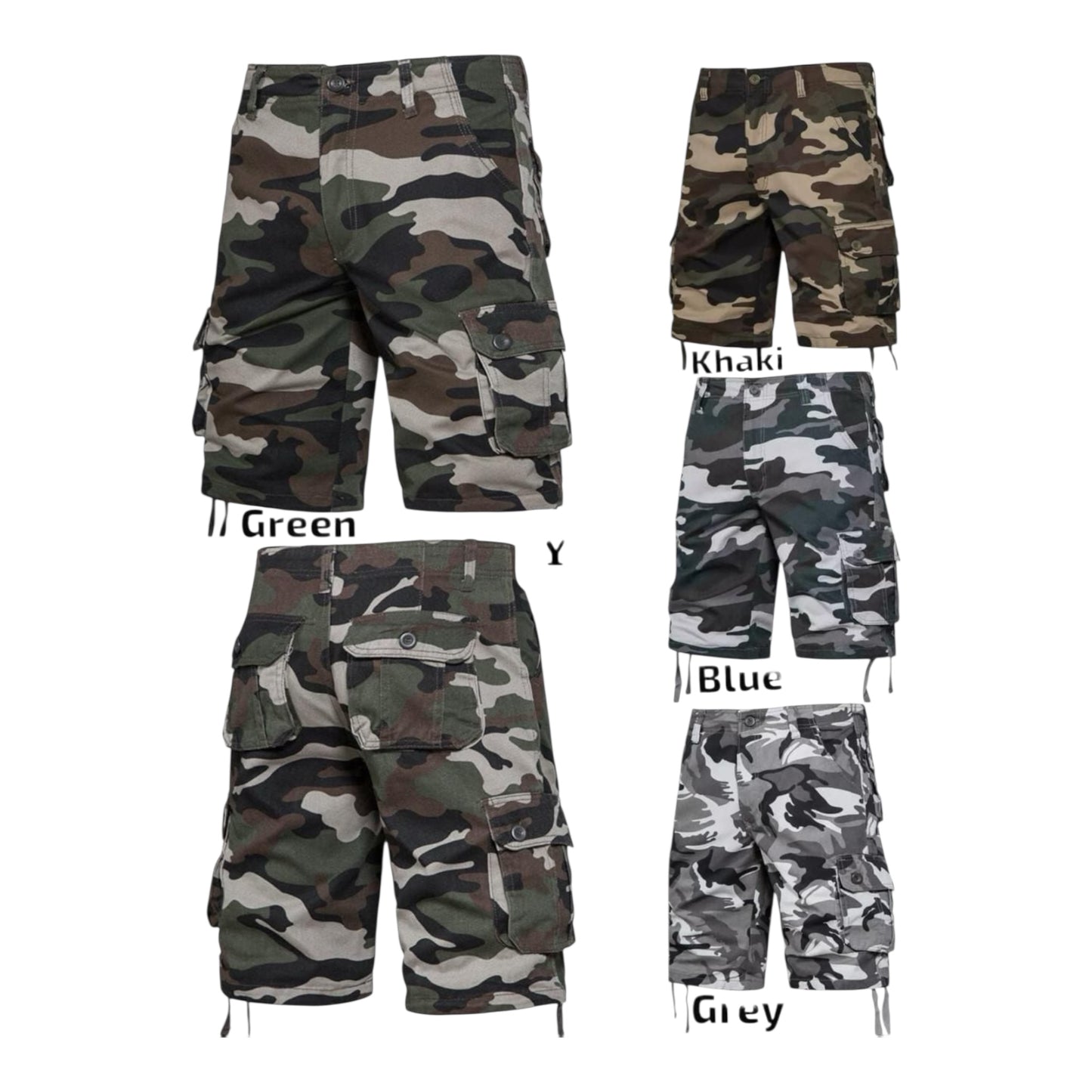 Men’s Cargo Cameo Print Shorts-Various Options
