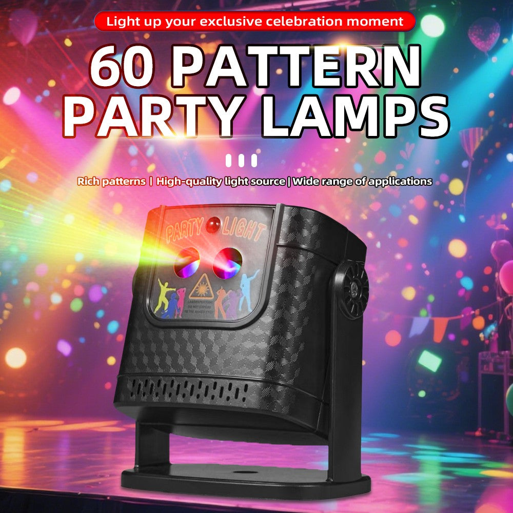 MTech 60Pattern Laser Projector LED Stage Light RGB Disco DJ KTV Show Party Lighting-USB