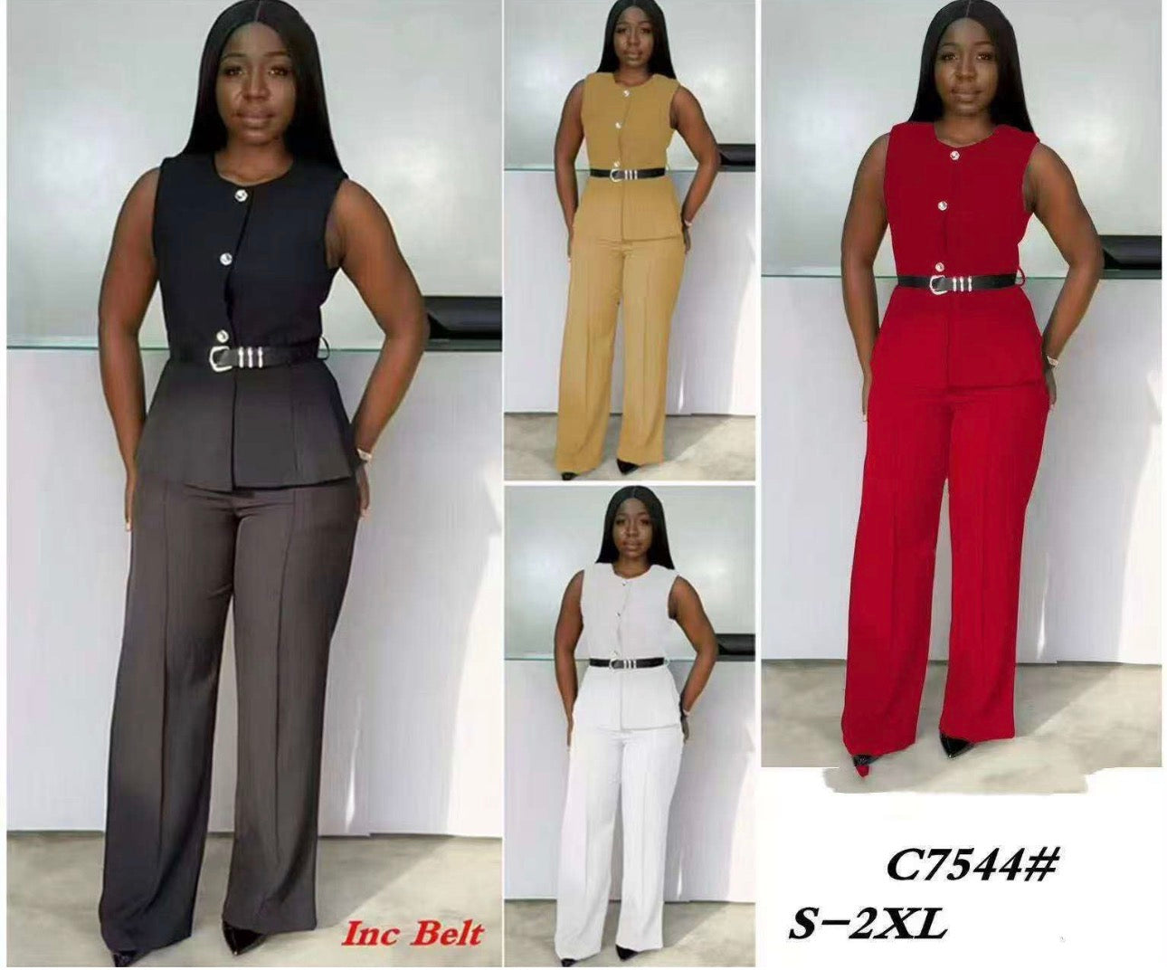 Ladies Stylish Jumpsuit 2pc Set-Various Colours