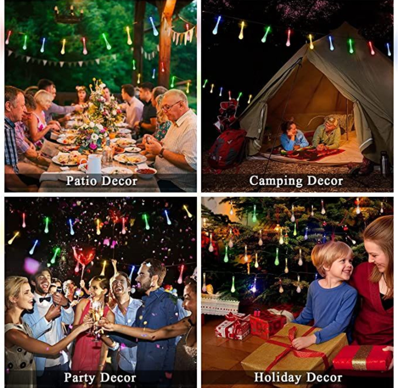 Christmas LED Solar Powered Water Drop Fairy Light - 6M