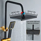 MHome Black & Gold Modern Shower System – 20.3 cm Rain Showerhead, Handheld & Tub Faucet