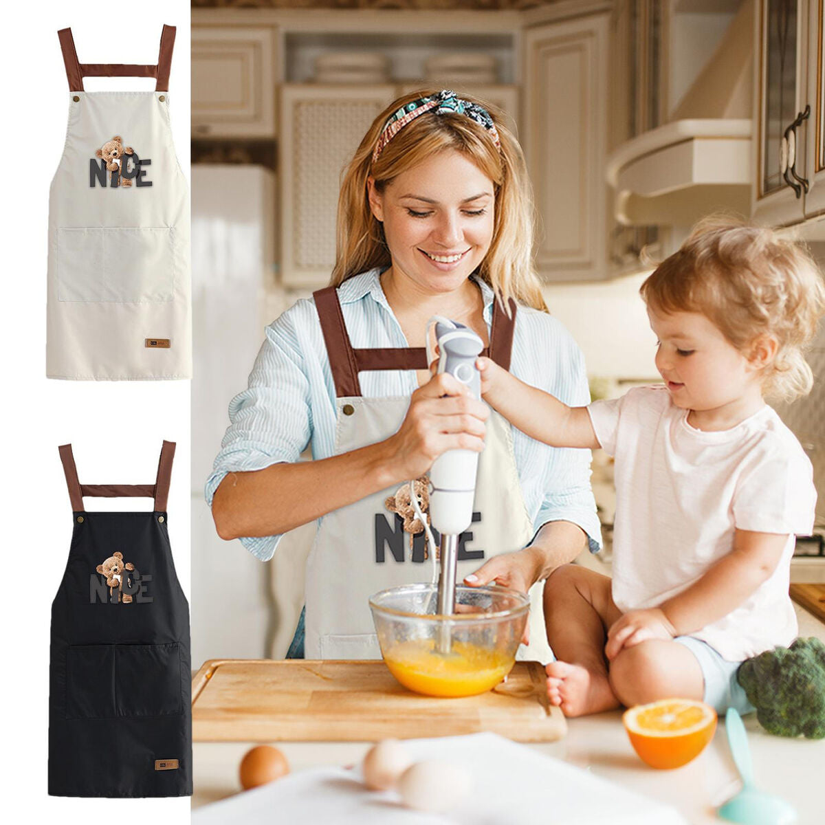 Household Cleaning Apron Cooking Aprons Kitchen Bib Waterproof Apron
