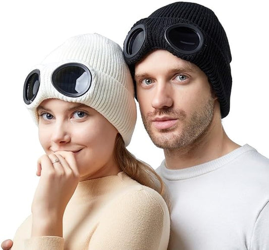 Unisex Knitted Beanie With Sunglasses