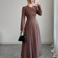 Ladies Elegant Modest A-Line Front Zipper Maxi Dress-Various Colours
