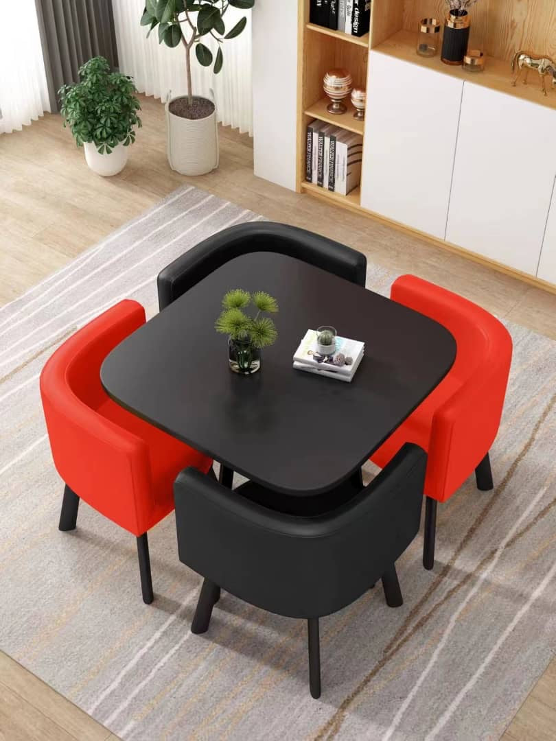 Modern Marble Top (MDF) Dining Table and Chairs Set 5pc