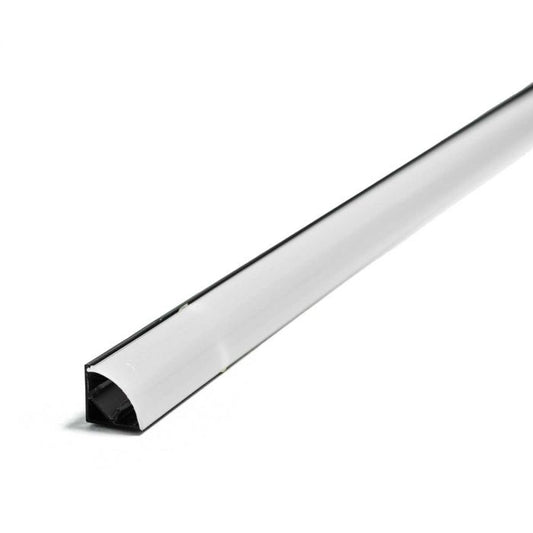LED Profile, Corner, Black, 16mm x 16mm x 2m