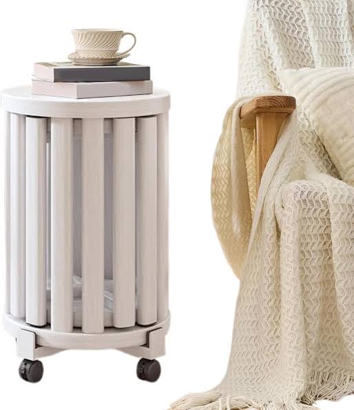 MFurn Wood Stackable Stools Set of 4, Nesting Tables, Sturdy and Durable, Top Stackable Round Side Table-Various Colours