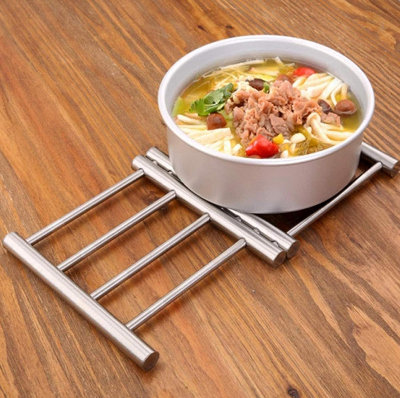 Durable Thick Convenient Pot Trivet for Kitchen Dining Tableware Accessories Heat Resistant Trivet Stainless Steel Adjustable Cooking Pot Accessories for Home & Kitchen