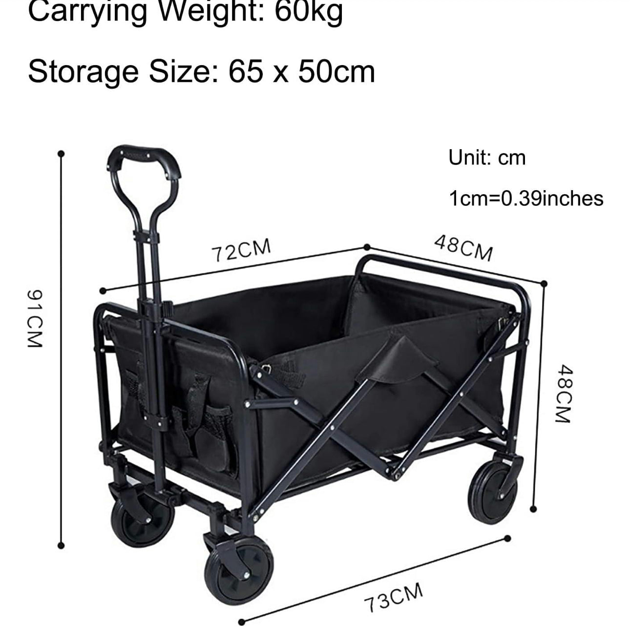 MHome Large Capacity Folding Camping Wagon Cart Beach Foldable Baby Stroller Portable Outdoor Trolley Carts