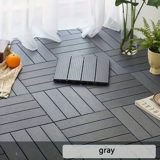 MHome Composite PVC Non-Slip Outdoor Decking Tiles 10pc Pack