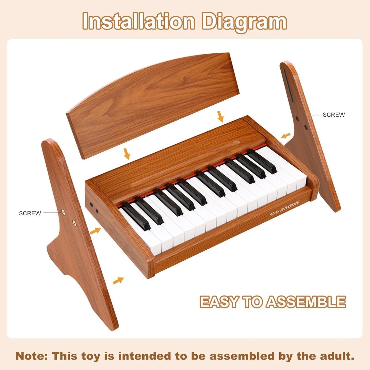 Kids Piano Keyboard 25 Digital Key Piano