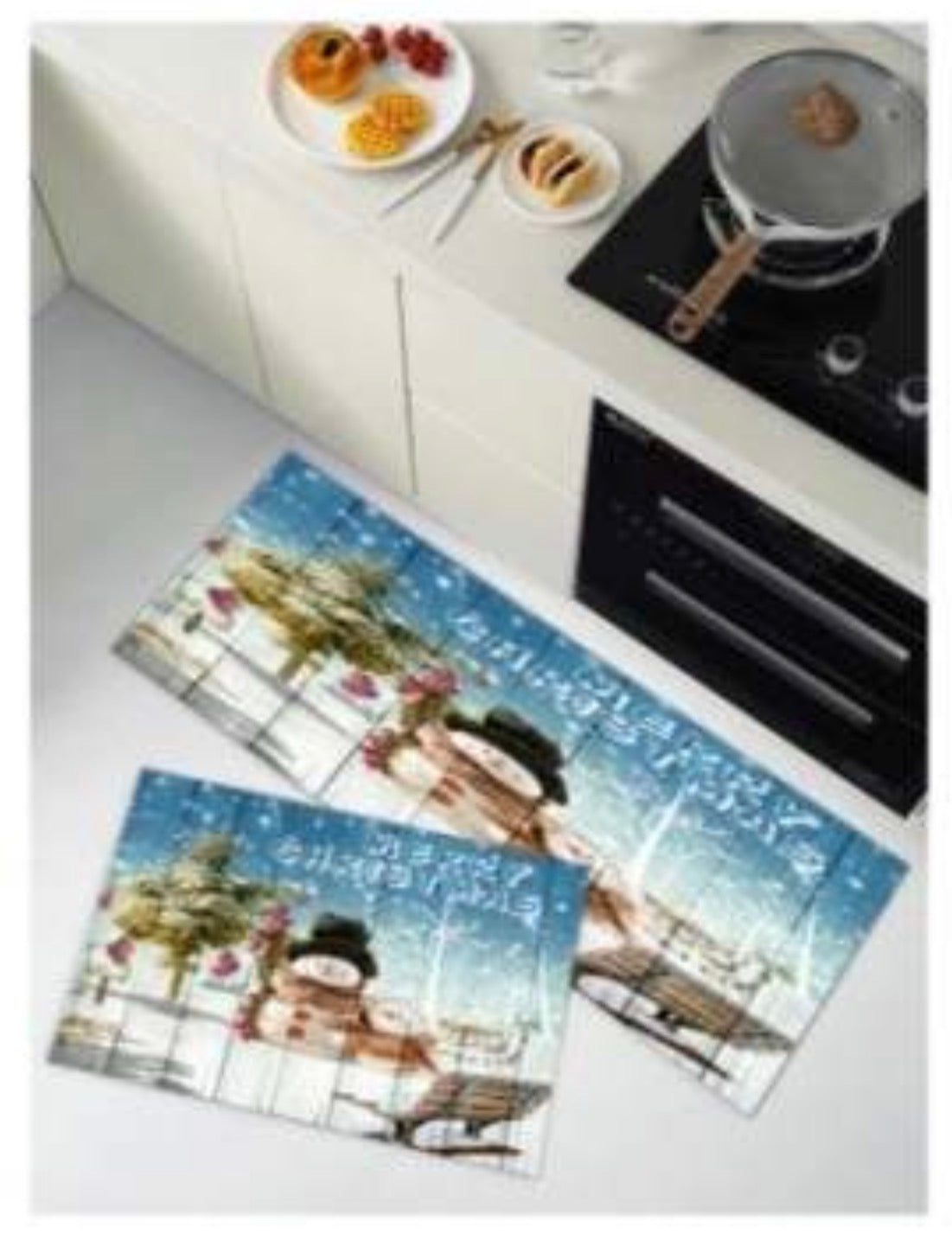 MHome Christmas Themed Floor Mat Set 2pc Various Colours