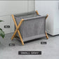 MHome Wooden Laundry Hamper Folding Laundry Basket X Frame Basket Washable Basket