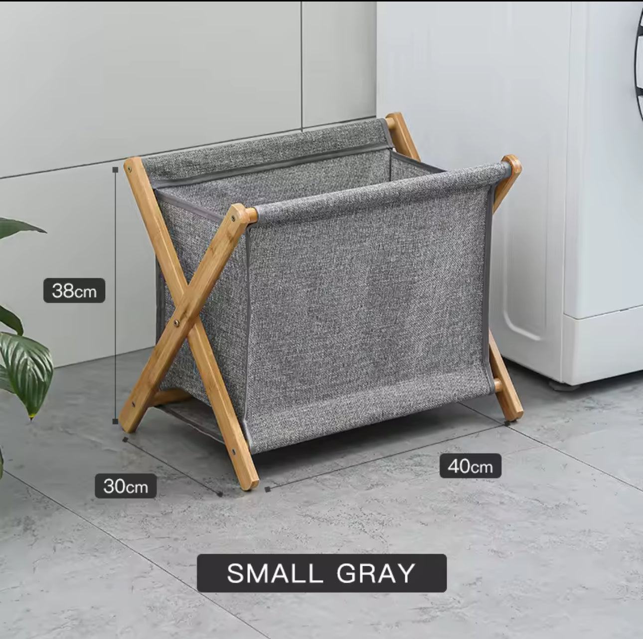 MHome Wooden Laundry Hamper Folding Laundry Basket X Frame Basket Washable Basket