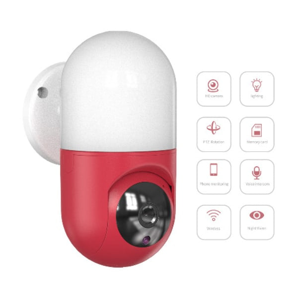 Wifi IP Camera 1080P With Wall Lamp Floodlight Bulb For Home Security