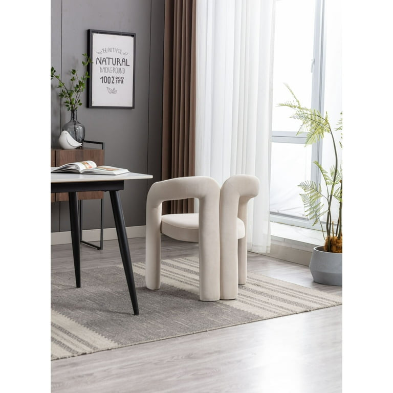 MFURN Modern Velvet Dining Chair Funky Barrel Accent Chairs, Upholstered Armchair Comfy Side Chair for Kitchen Living Room Dining Room-Various Colours