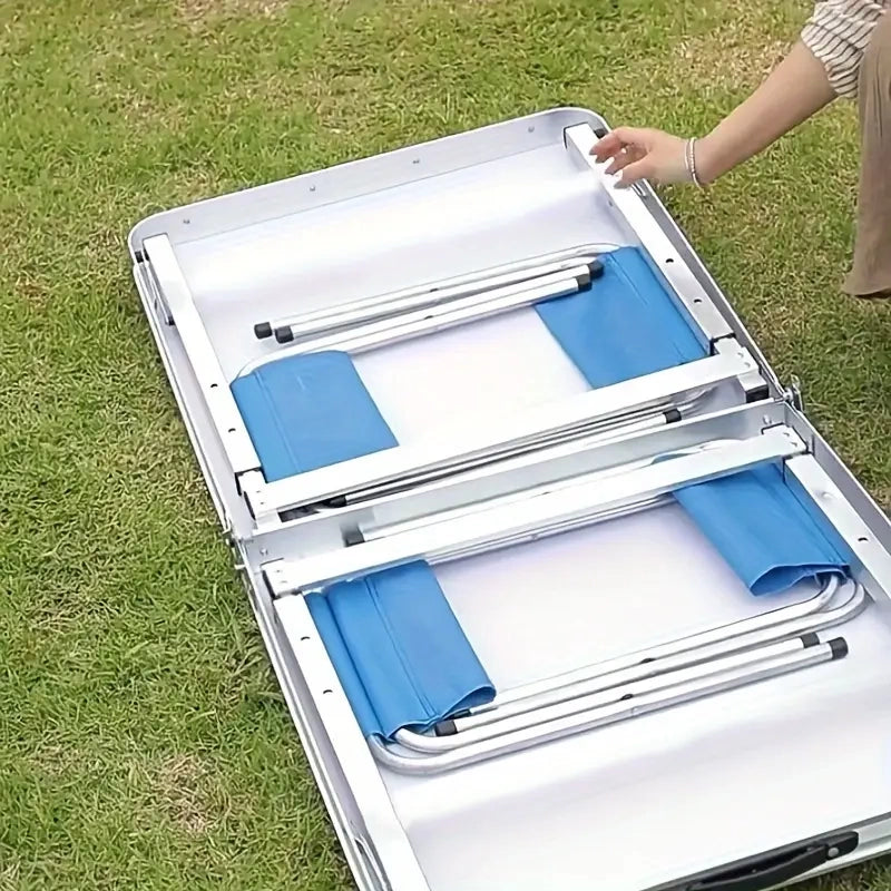 MFURN Portable Aluminium Folding Table & 4 Chair Set-Various Colours