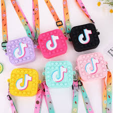 Kids Pop-It TikTok Silicone Bag – Fun Fidget Coin Purse