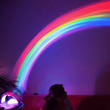 Neon LED Rainbow Decorative Light ,Wall Art Room Decor, Rainbow Night Light ,Rainbow Projector With 3 Colorful Modes.