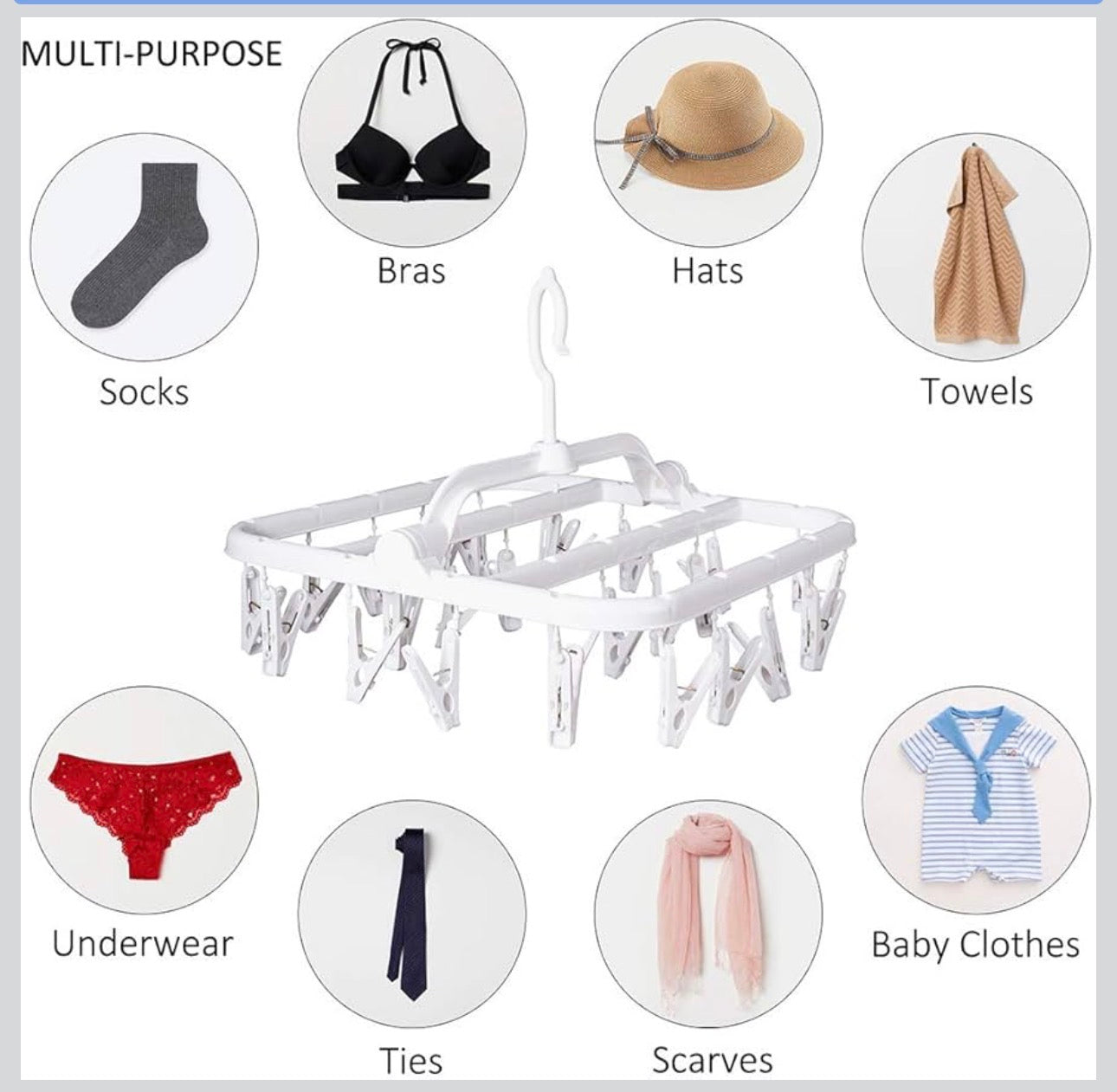 MHOME Foldable Drying Rack With Pegs