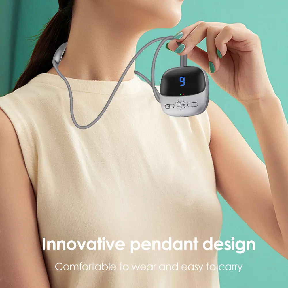 Smart Hanging Neck Shoulder Cervical Massager Heating TENS EMS Pulse Necklace