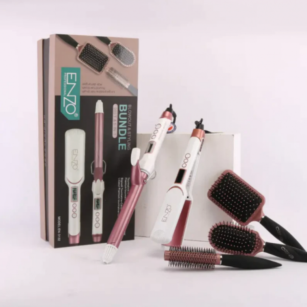 ENZO 5 in1 machine profesional straight air massage curler hair straightener styling set