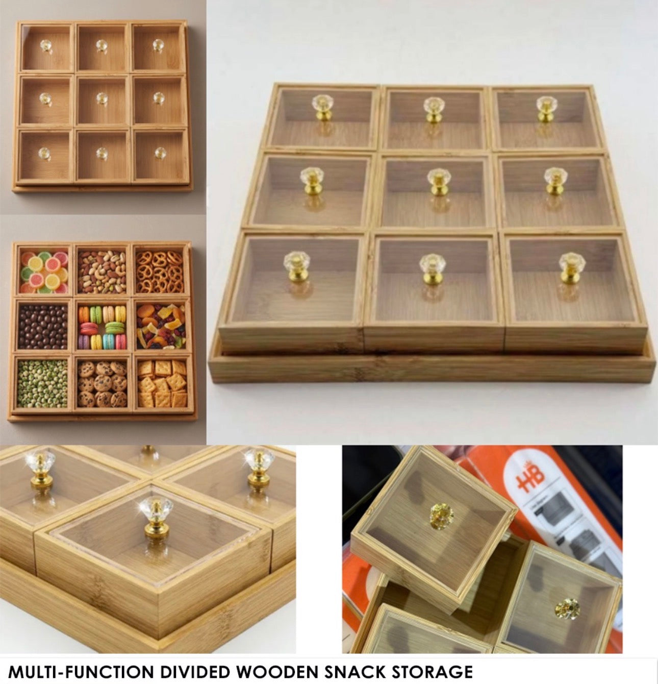 MHome Wooden Snack Storage