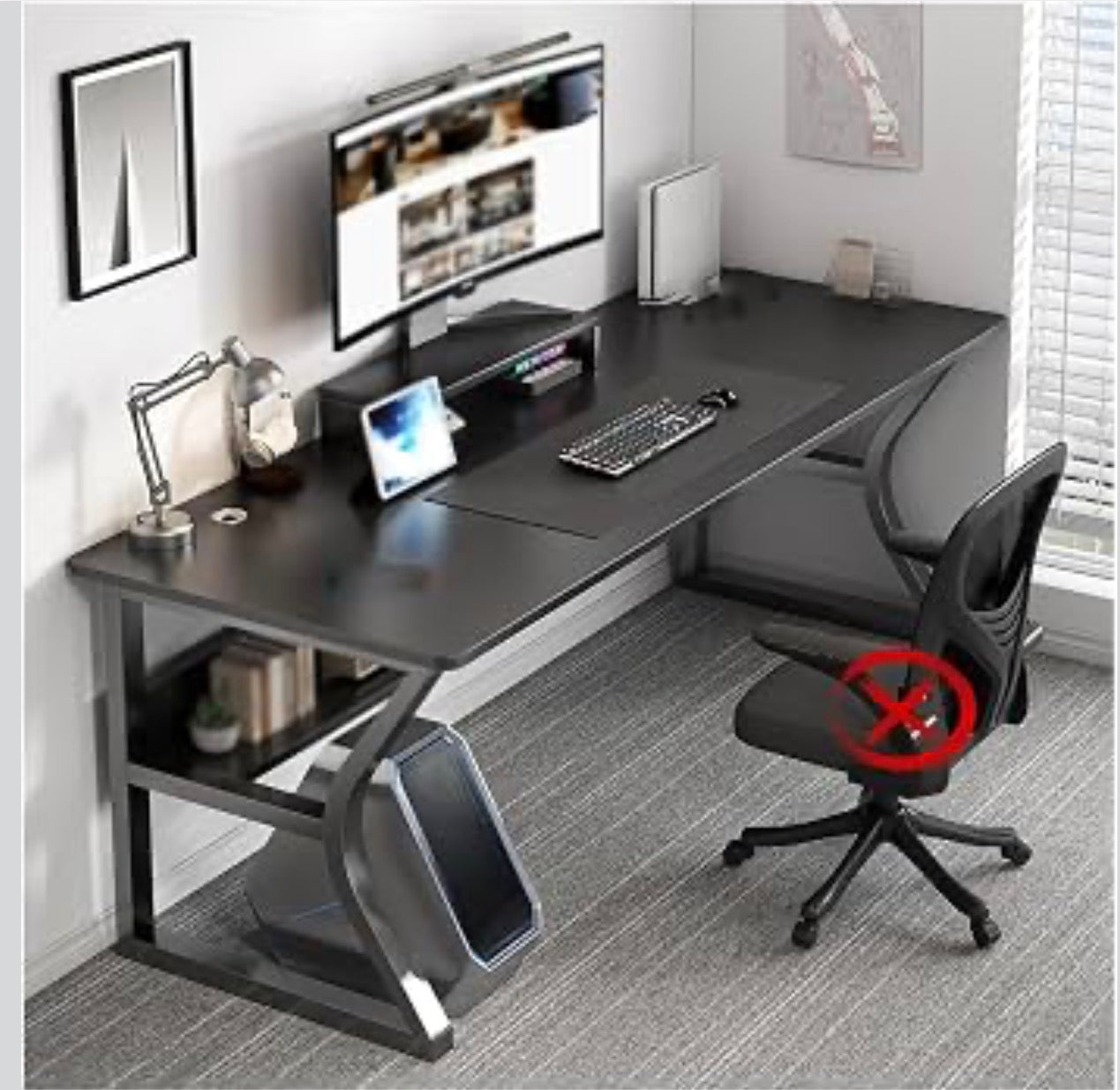 MFURN 
Compact Office Desk for Small Spaces, Writing and Gaming Table, Home Office Workstation, Bedroom Computer Desk, Study Desk