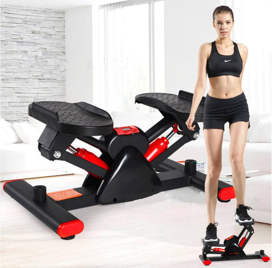 Steppers for Exercise, V-Type Step Fitness Machines with Resistance Bands ,Hydraulic Fitness Stepper with Pull Rope, for Women and Men