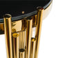 MFurn Chic Black Glass Coffee/Side Table Elegant Gold Frame