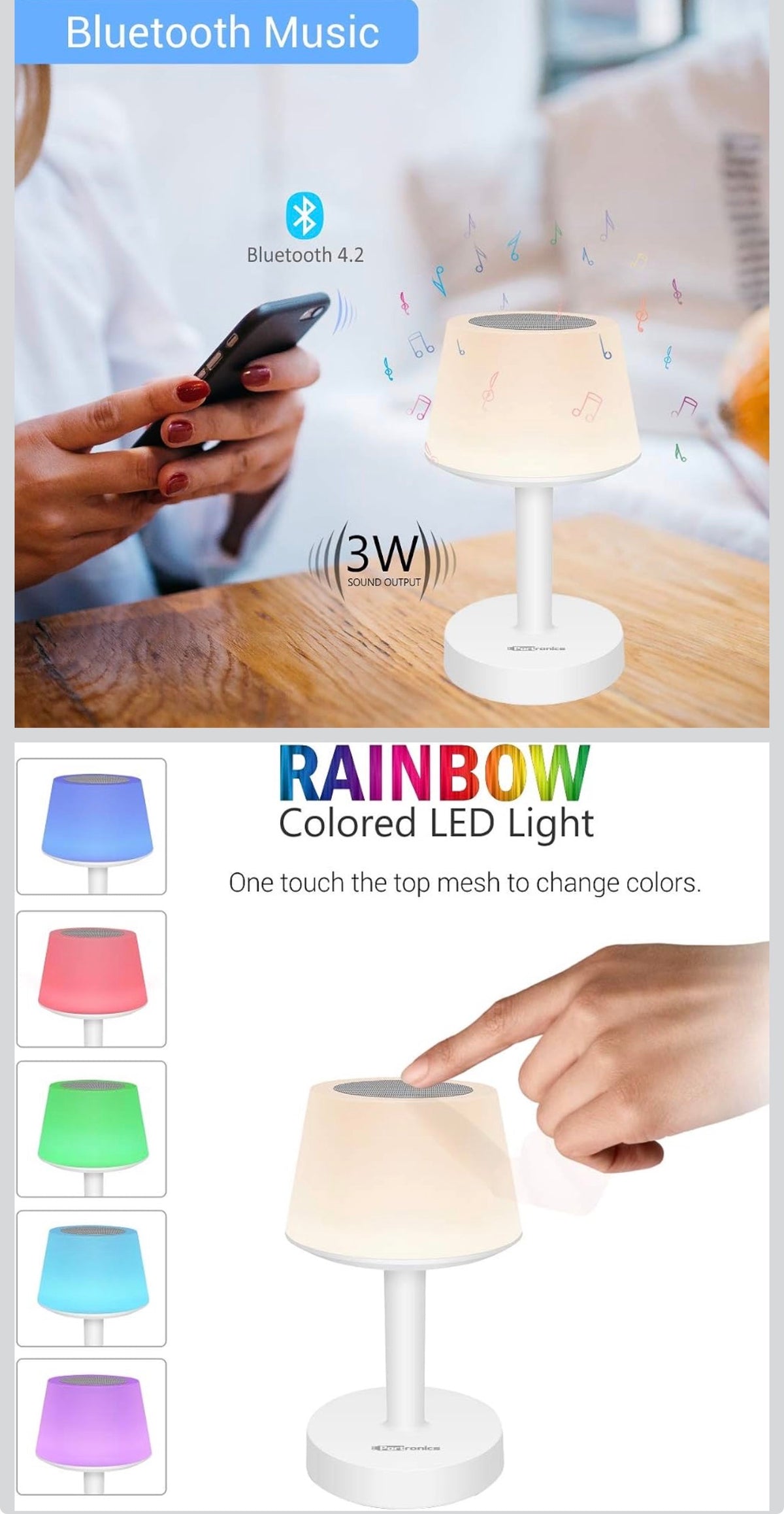 MTech Elegant Table Lamp Rechargeable-Various Options